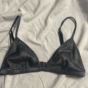 Plaid Satin  Bralette Bra XS EUC! 0/S